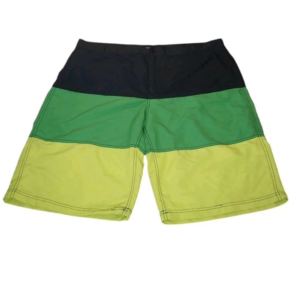 Southpole Y2k Baggy Bermuda Shorts Men 42 Colorblock Hybrid Pool Beach Resort